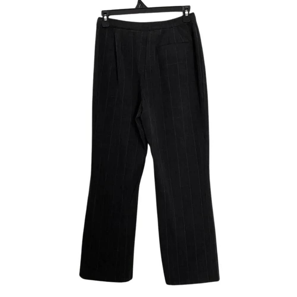 Worthington Petite Stretch Grey Plaid Business Casual Dress Pants - Picture 4 of 13
